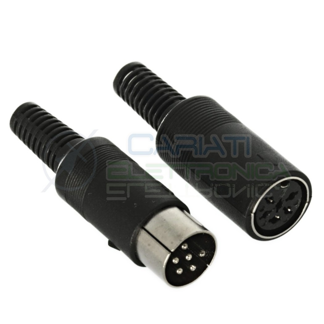 KIT Plug adapter DIN 6 pins male female PS MIDI for cableGenerico