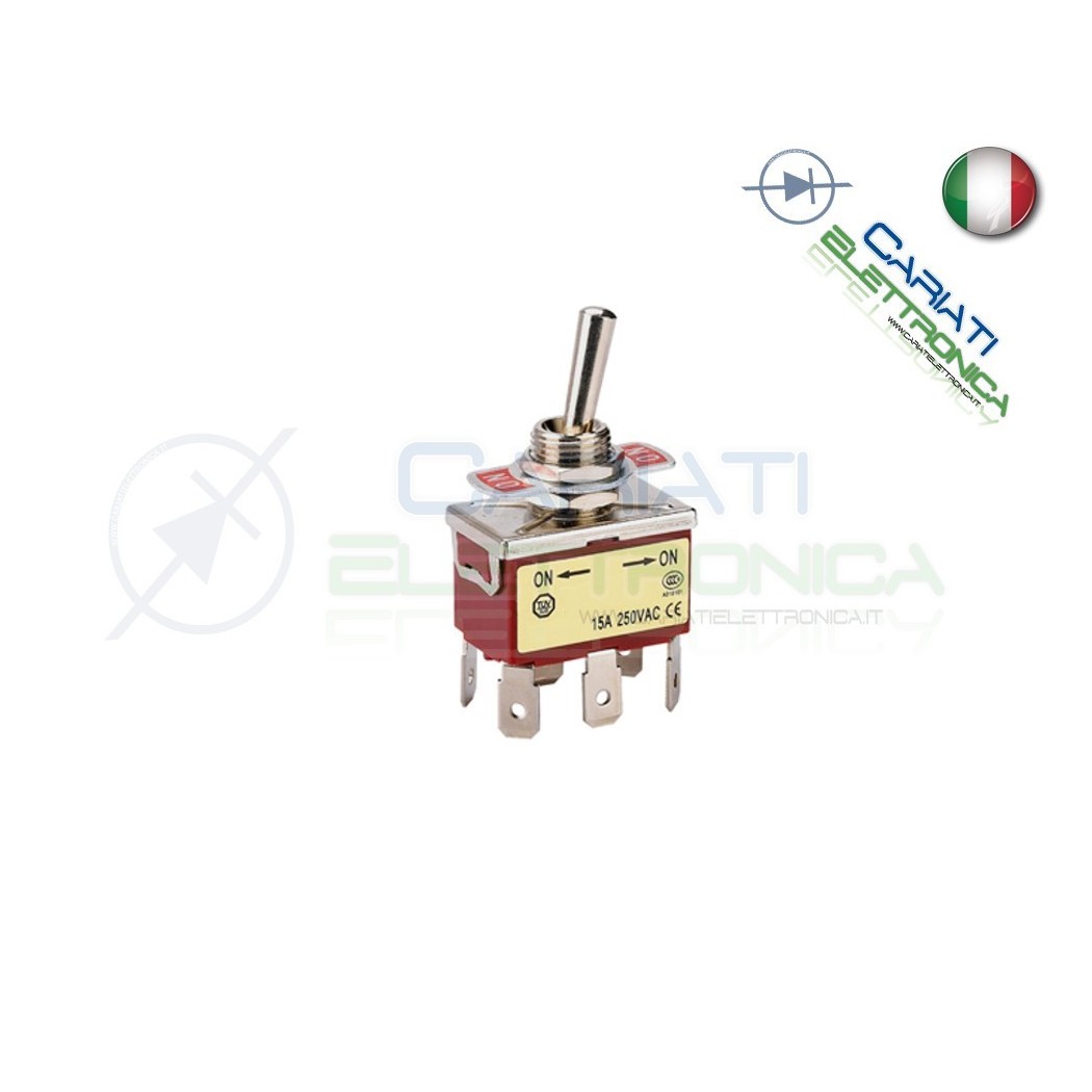 5 PEZZI Interruttore Deviatore a Leva DPDT ON ON 15A 250V 6 PinGenerico