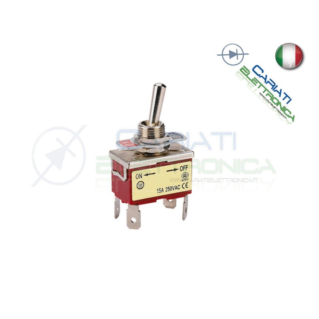5 PEZZI Interruttore Deviatore a Leva DPST ON OFF 15A 250V 4 Pin