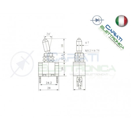 5 PEZZI INTERRUTTORE LEVA 12V CROMATO AUTO MOTO TUNING BATTERIA
