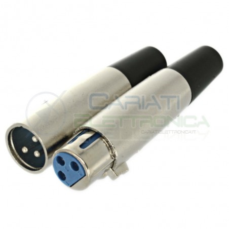 Kit connettore plug xlr Canon 3 pin maschio femmina presa microfonica Elcart