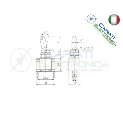 10 PEZZI INTERRUTTORE LEVA 12V CROMATO AUTO MOTO TUNING BATTERIA