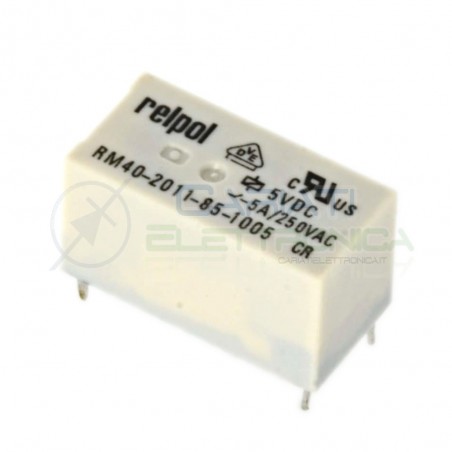 Relè singolo scambio RELPOL RM40-2011-85-1005 bobina 5V SPDT 5 pin 5A 250VAC 30VDCOmron