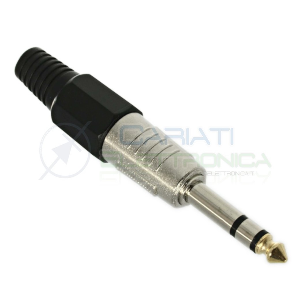 Spina Plug Jackconnettore PREFESSIONALE MASCHIO STEREO 6.3mm 6.3 mm CON PASSACAVO connettore