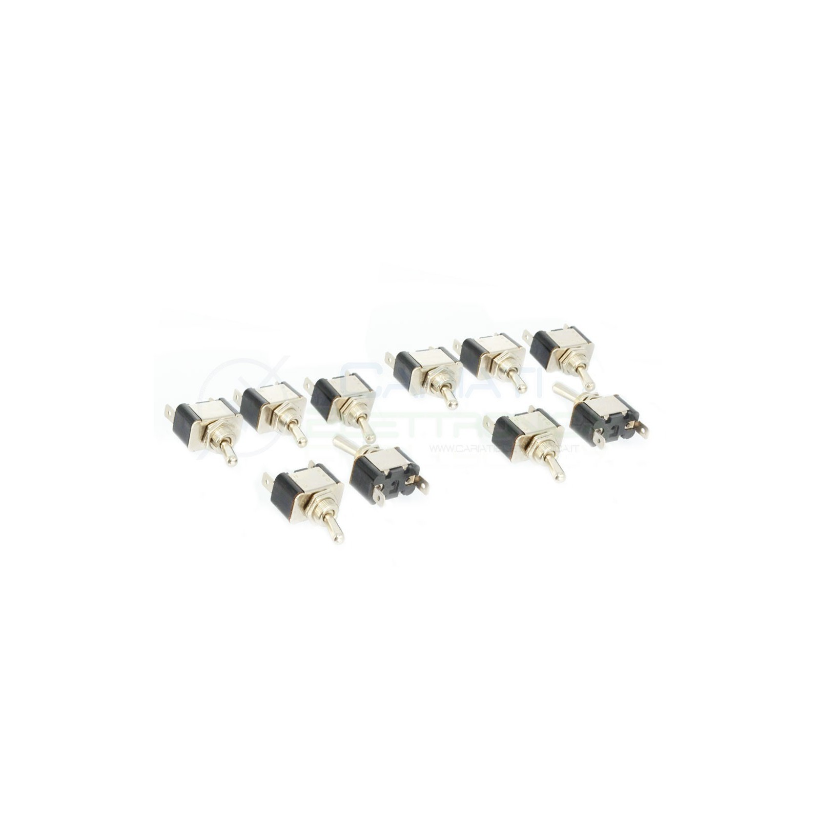 10 PEZZI INTERRUTTORE LEVA 12V CROMATO AUTO MOTO TUNING BATTERIA