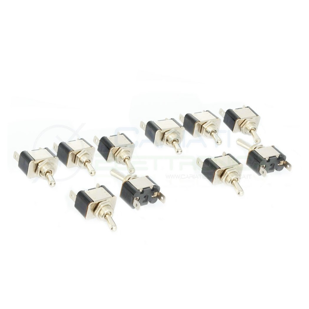 10 PEZZI INTERRUTTORE LEVA 12V CROMATO AUTO MOTO TUNING BATTERIA