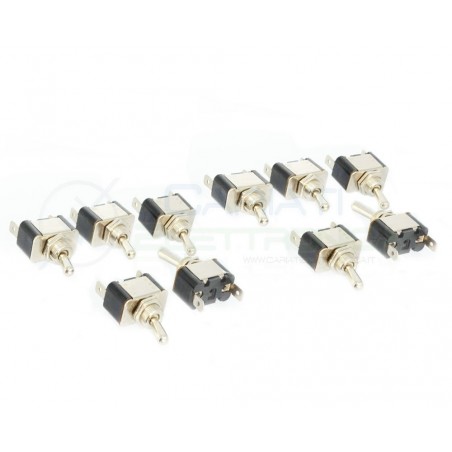 10 PEZZI INTERRUTTORE LEVA 12V CROMATO AUTO MOTO TUNING BATTERIA