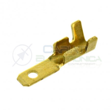 50 PEZZI Connettore Faston Maschio a crimpare da 2,8mm x 0,5mm per cavo 0,3-1mm2
