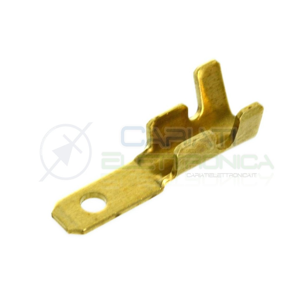 100 PEZZI Connettore Faston Maschio a crimpare da 2,8mm x 0,5mm per cavo 0,3-1mm2