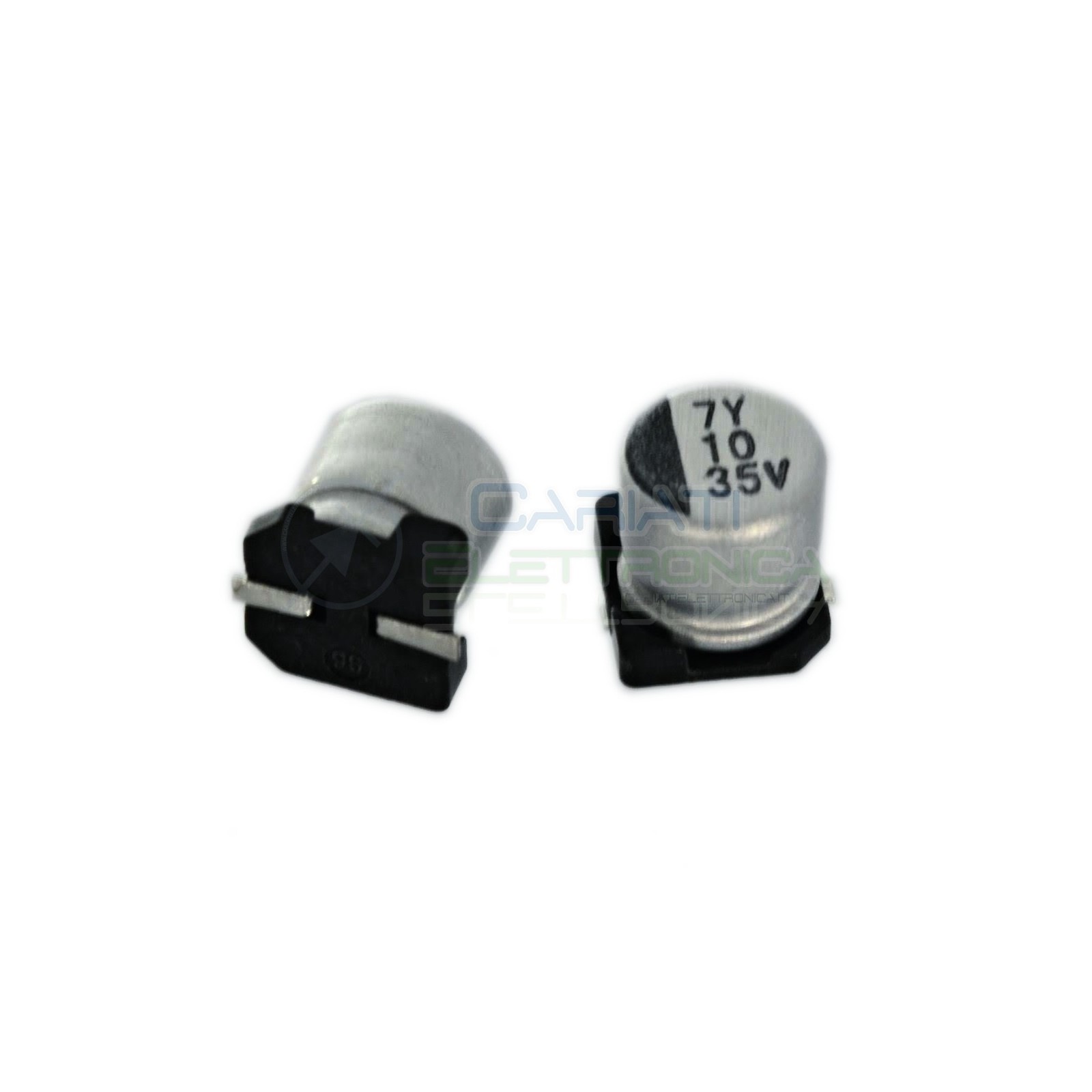 10 PEZZI Condensatore elettrolitico in SMD 10uF 35V 20% 5x5mm 85°C SAMWHA 10 uF