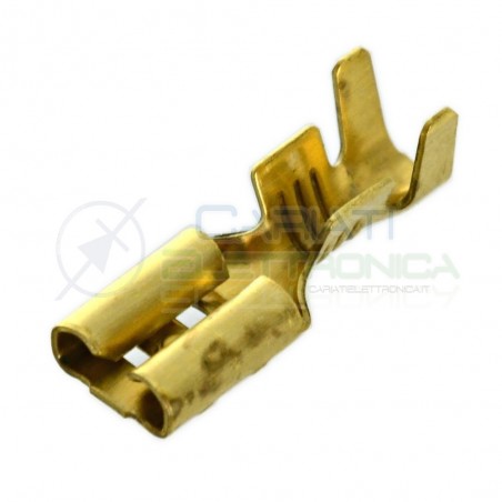 50 Pezzi Connettore Faston 4,8mm Femmina a crimpare da 4,8mmx0,5mm per cavo 0,5-2mm2