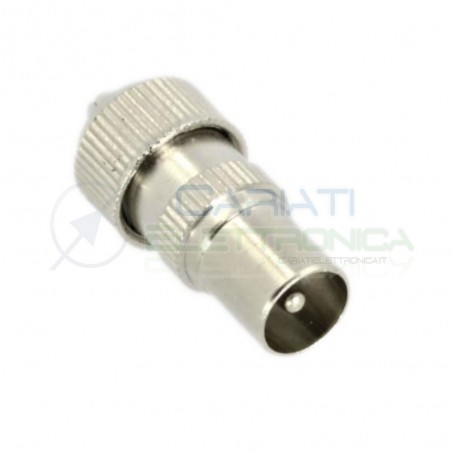 2 PEZZI Connettore Giunto Spina in metallo per cavo coassiale da 9,5mm antenna TV SAT