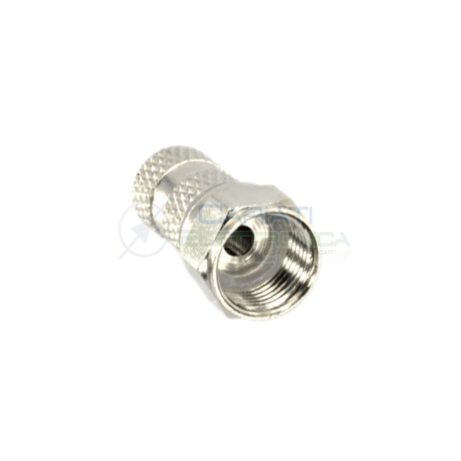 2 PEZZI CONNETTORE SPINOTTO F ANELLO GIALLO PER CAVO COASSIALE DA 4,4mm Antenna TV