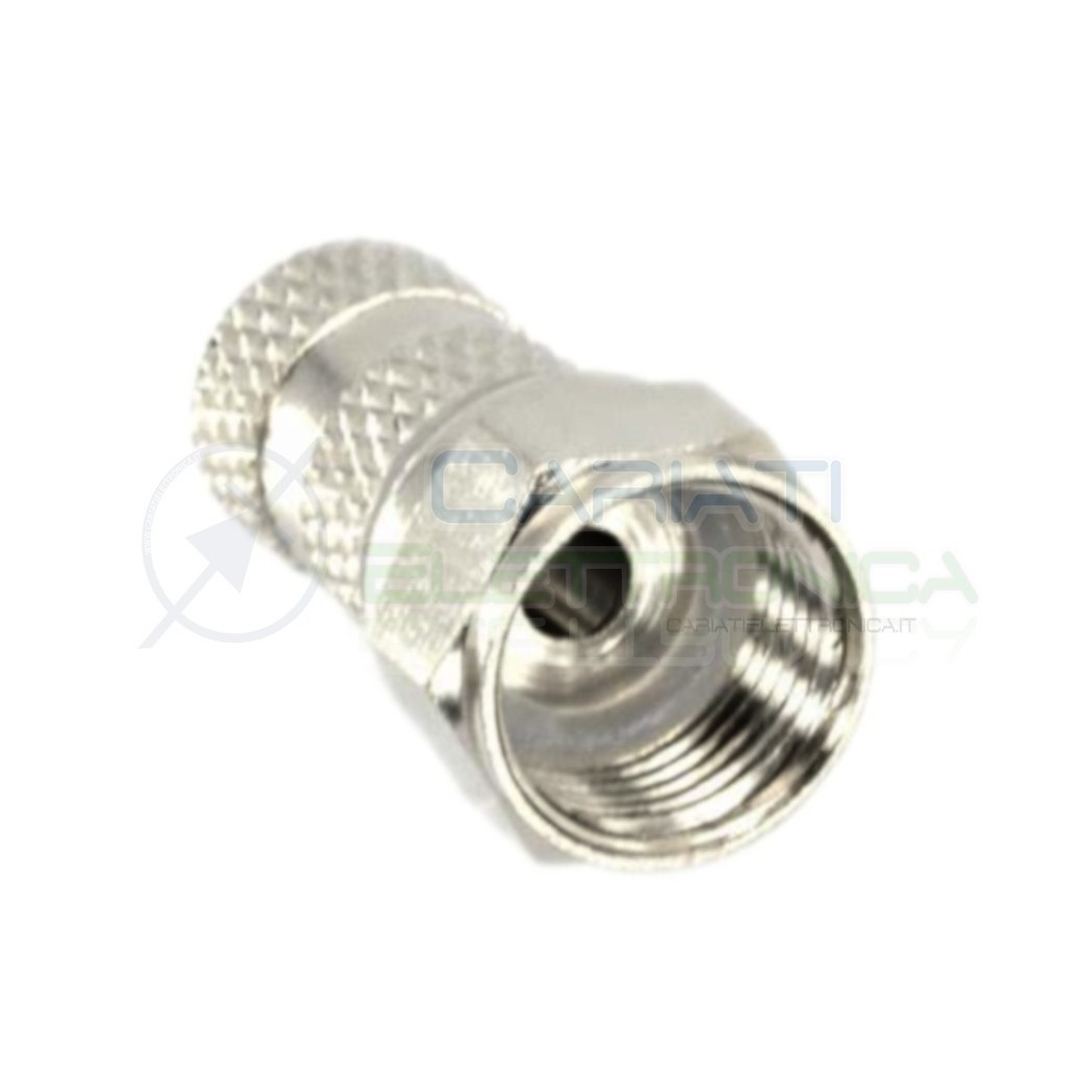 2 PEZZI CONNETTORE SPINOTTO F ANELLO GIALLO PER CAVO COASSIALE DA 4,4mm Antenna TV