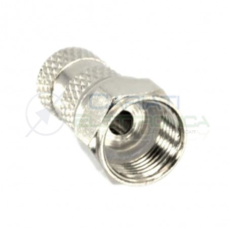 2 PEZZI CONNETTORE SPINOTTO F ANELLO GIALLO PER CAVO COASSIALE DA 4,4mm Antenna TV