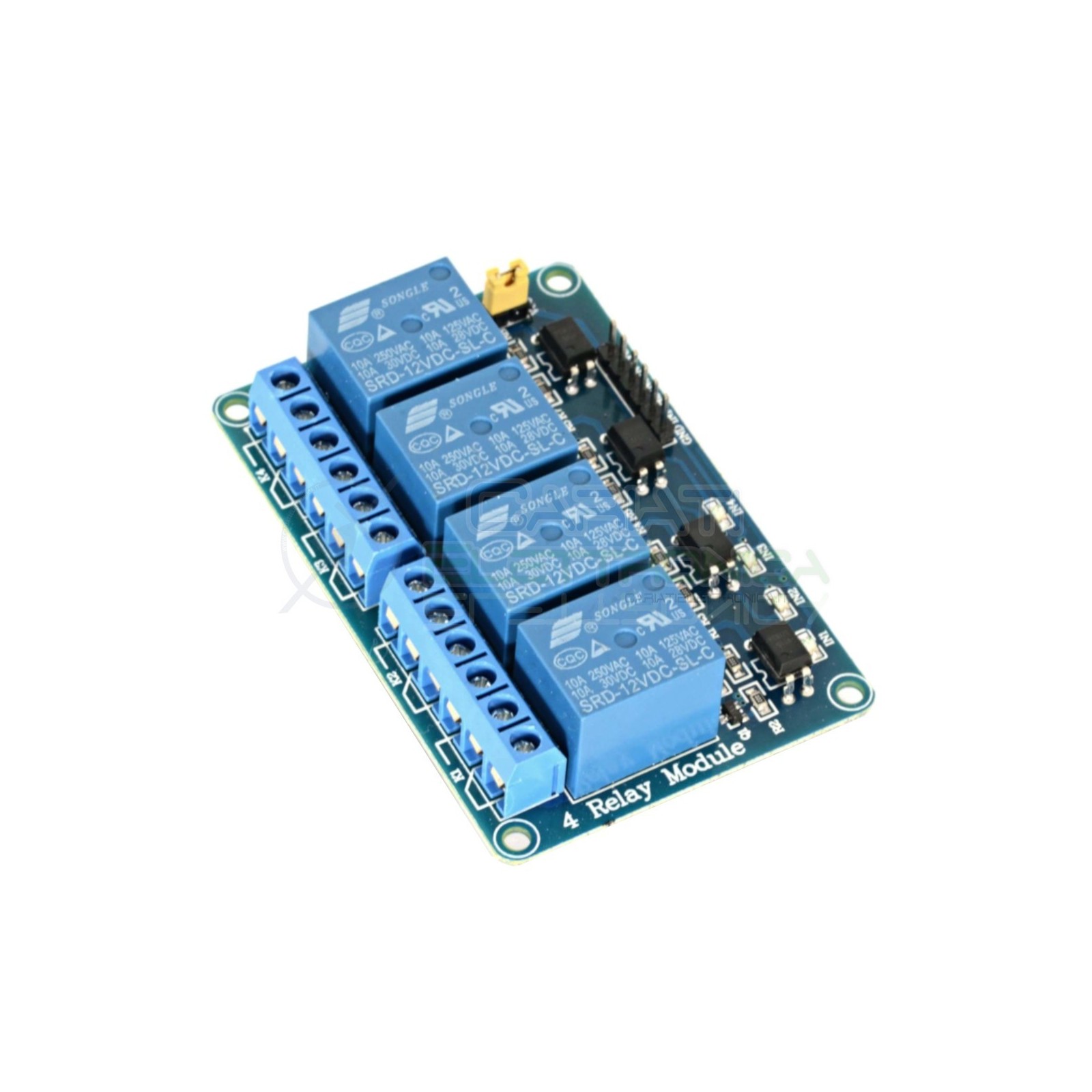 Modulo scheda rele' 4 canali optoisolati 10a 250v arduino shield 12v dc Generico