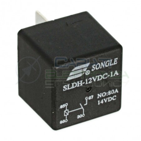 Relè Relay Relais 12V 80A SPST 4 Pin Contatti Universale Luci Auto Moto NauticaSongle