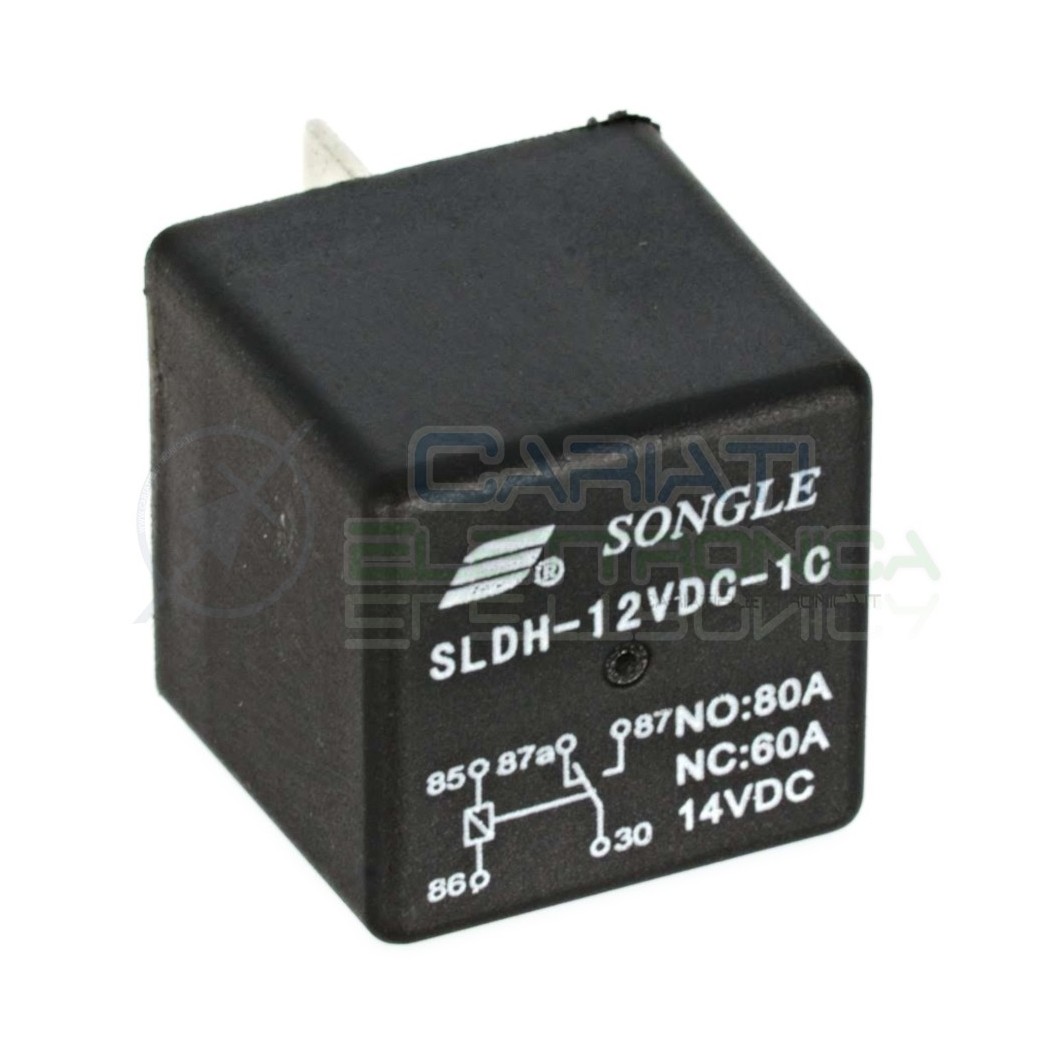 thumbnail image 2 of 2x Songle SLDH-12VDC-1C Relay – 80A NO / 60A NC 14VDC, New 2 of 6