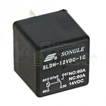 Relè Relay Relais 12V 60A 80A 14VDC SPDT 5 Pin Contatti Universale Luci Auto Moto NauticaSongle