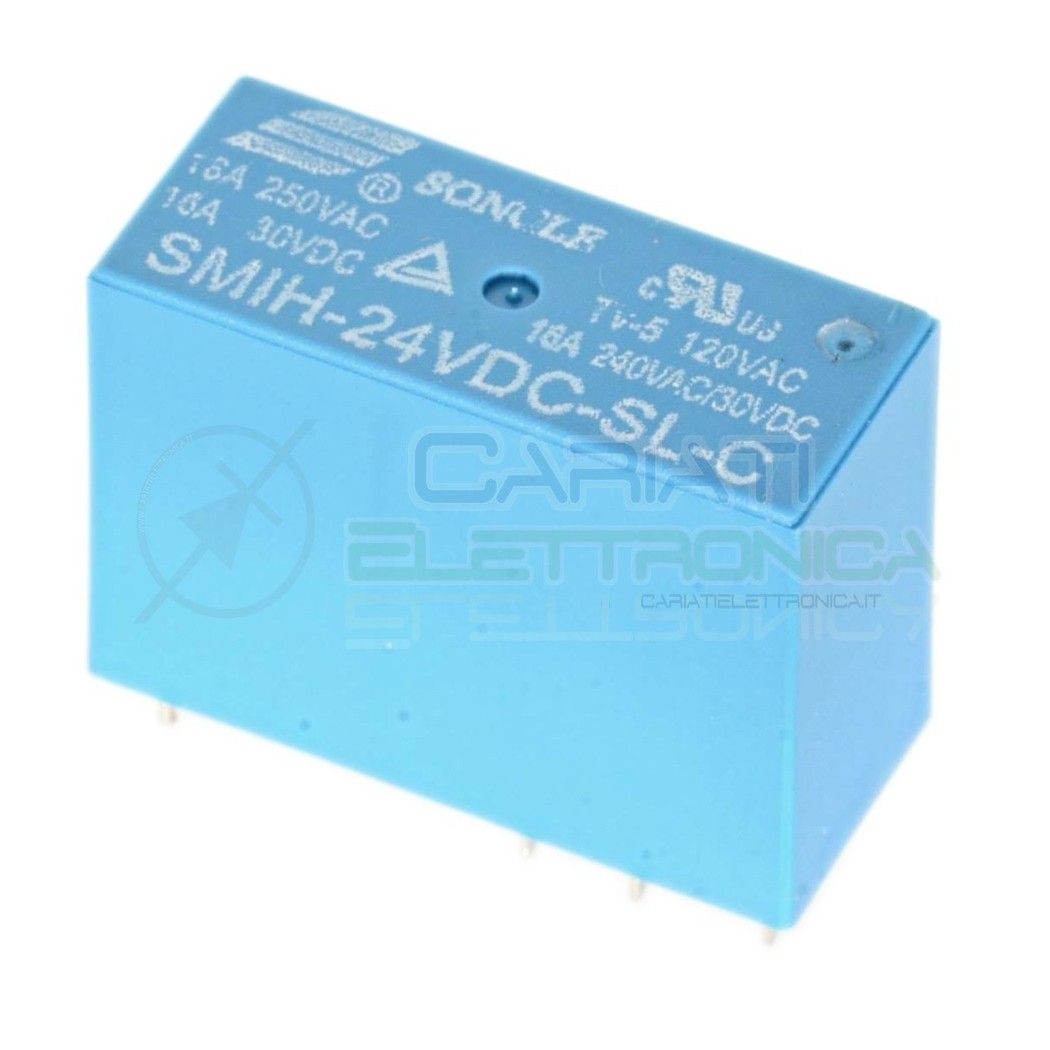 Relè Songle SMIH-24VDC-SL-C con bobina da 24Vdc 16A 30Vdc 16A 250Vac SPDT Songle