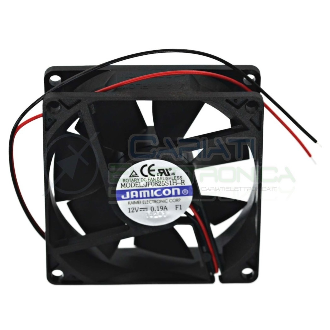 Ventola 80 x 80 x 25 mm 12V 2,28W JAMICON JF0825S1H Dissipazione Ventilazione