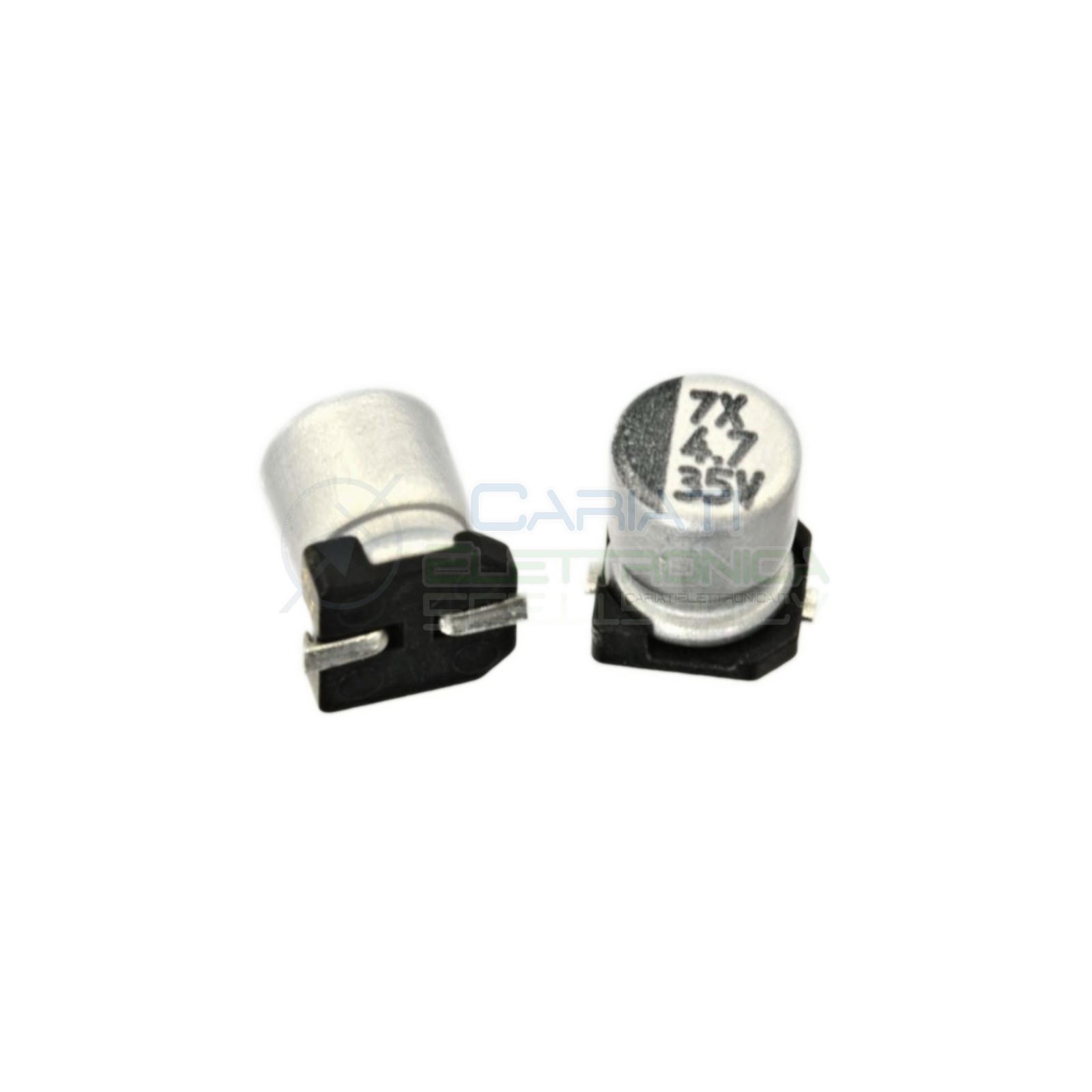 20 PEZZI Condensatore elettrolitico in SMD 4,7uF 35V 20% 4x5mm 85°C SAMWHA 4,7 uF