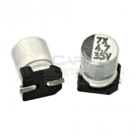 20 PEZZI Condensatore elettrolitico in SMD 4,7uF 35V 20% 4x5mm 85°C SAMWHA 4,7 uF