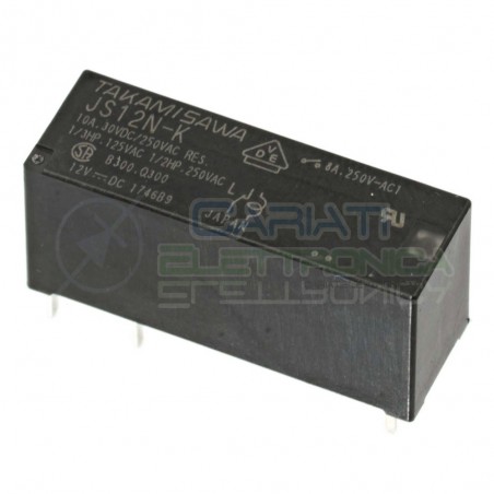 Relè Relay FUJITSU Takamisawa JS12N-K SPDT Bobina 12V contatti 10A 250Vac 30Vdc Omron