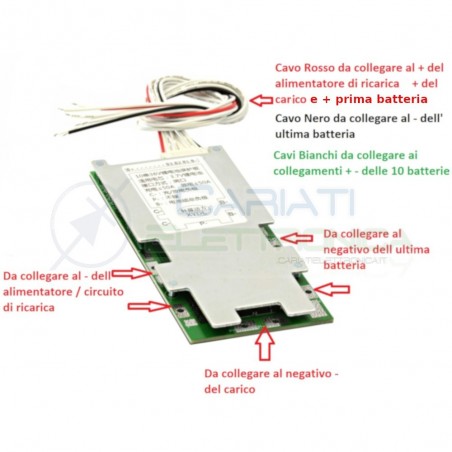 BMS 48V 50A for 13 battery 18650 Litio Li-ionGenerico