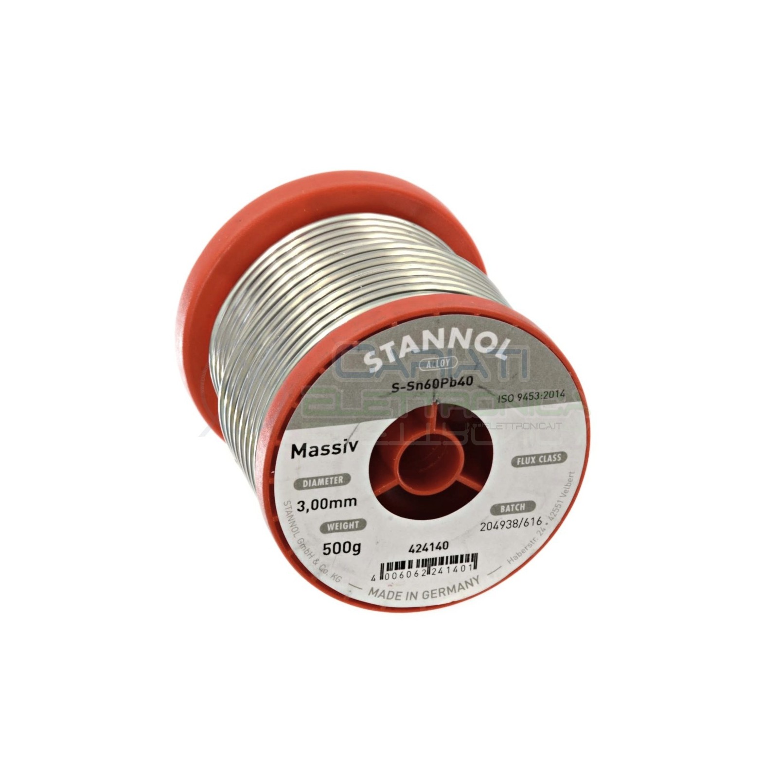 STAGNO STANNOL 500gr Diamentro 3mm Sn 60 Pb 40 60-40 60/40 BOBINA ROTOLOStannol