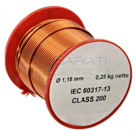 Rotolo filo Cavo bobina di rame singolarmente smaltato da 1,18mm 0,25Kg per avvolgimentiSynflex