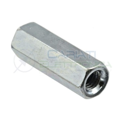 5 PEZZI DISTANZIALI M6 10X30mm F/F IN ACCIAIO ZINCATO DIN 6334 MANICOTTO ESAGONALEAmbrovit