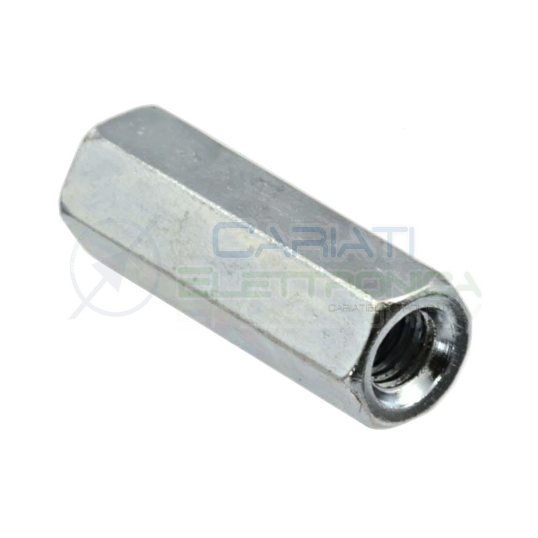 5 PEZZI DISTANZIALI M6 10X30mm F/F IN ACCIAIO ZINCATO DIN 6334 MANICOTTO ESAGONALEAmbrovit