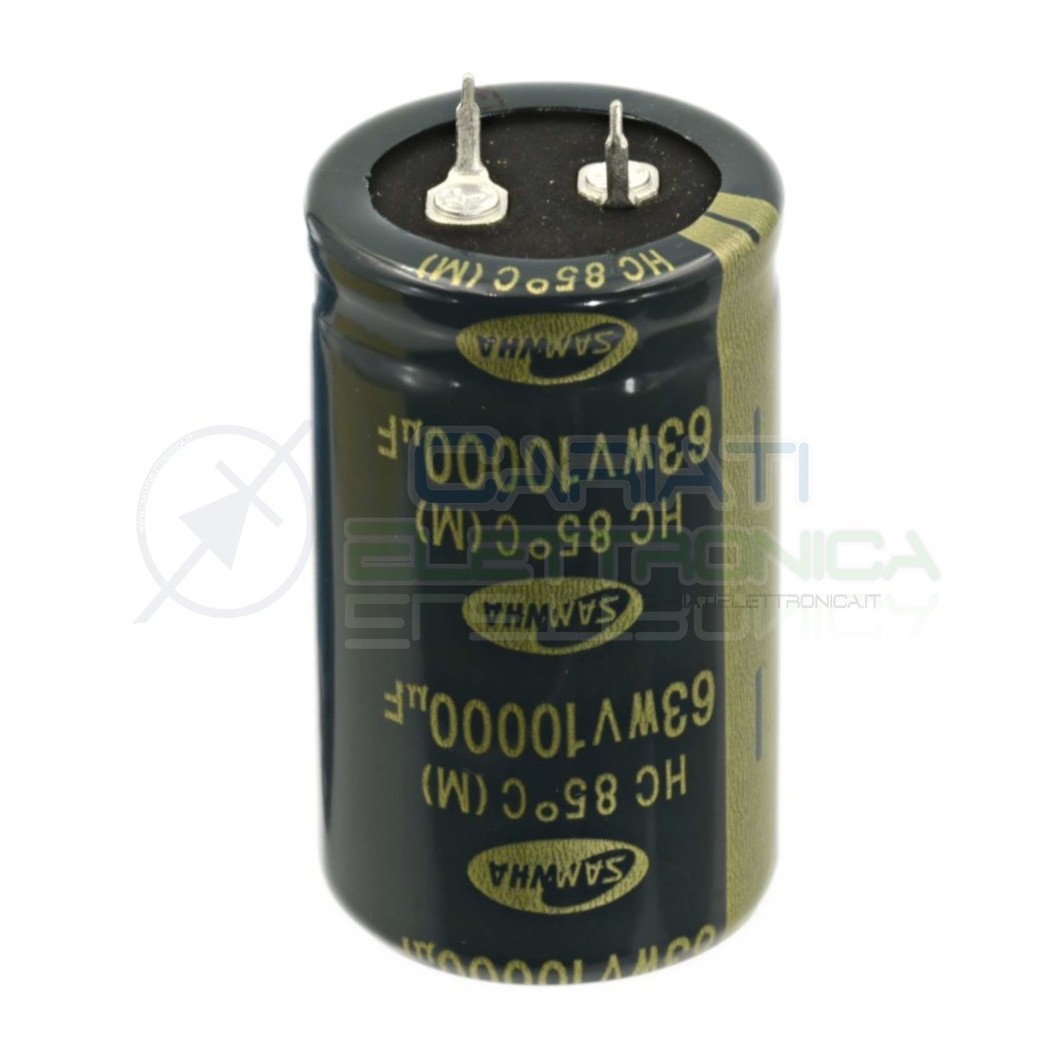 Condensatore Elelettrolitico SNAP-IN 10000uF 63V 30x50 85° PASSO 10mm SAMWHA Samwha
