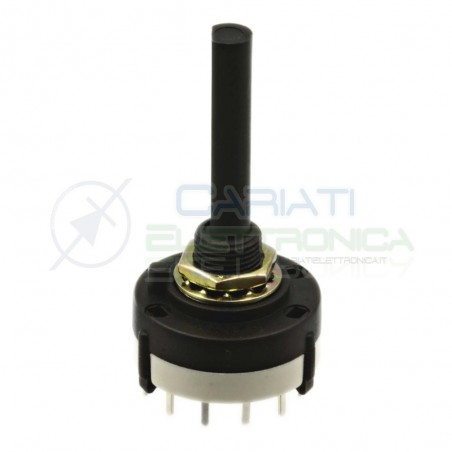 Selettore rotativo 2 vie 6 posizioni Commutatore con Albero 29mmTaiwan alpha electronic