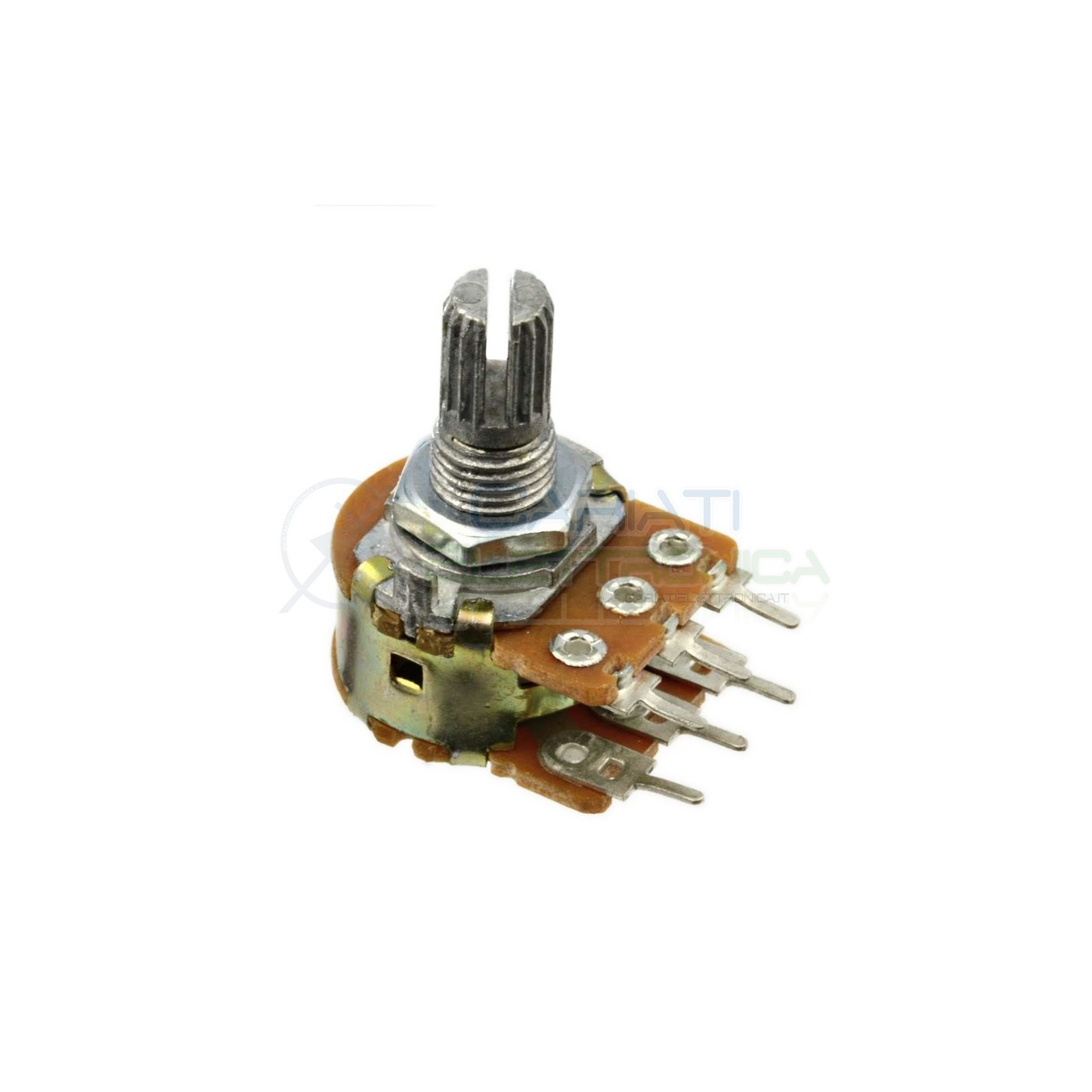 Potenziometro 100K ohm B100K stereo rotativo lineare doppio 100Kohm 100 K perno 15mmGenerico