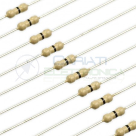 50 PEZZI DI RESISTENZE STRATO CARBONE 0 ohm 1/4W 0,25 WATT RESISTENZA 0ohm Cinetech