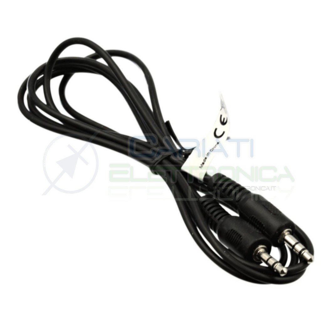 Cavo audio stereo maschio maschio con connettore 3,5mm lunghezza 1,5 metri Nero