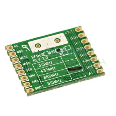 Modulo RFM69H Ricetrasmettitore 868MHz HopeRF wireless RF FM FSK interf. SPI