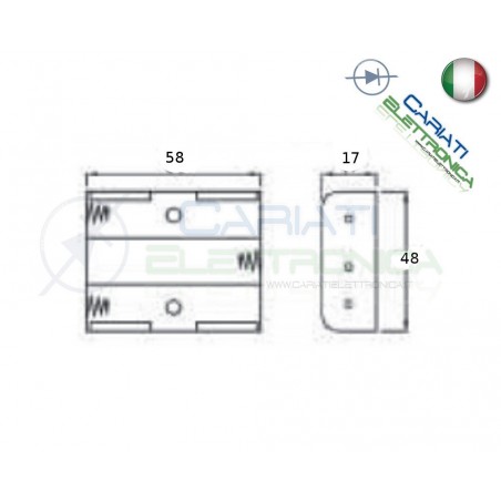 Porta Batterie Per 3 Pile Pila AA con Attacco SnapGenerico