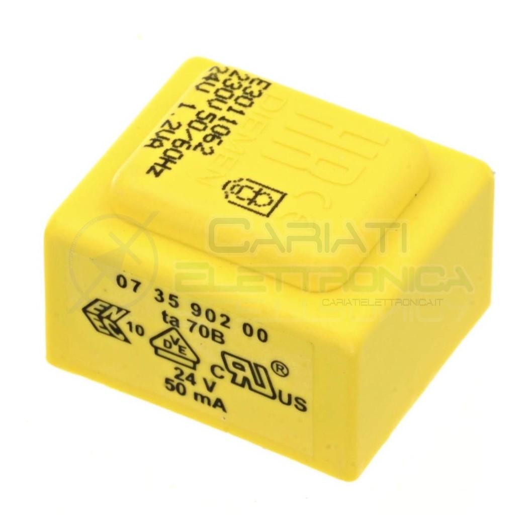 Trasformatore alimentatore incapsulato uscita 24V ac 1,2VA Ingresso 230V Ac