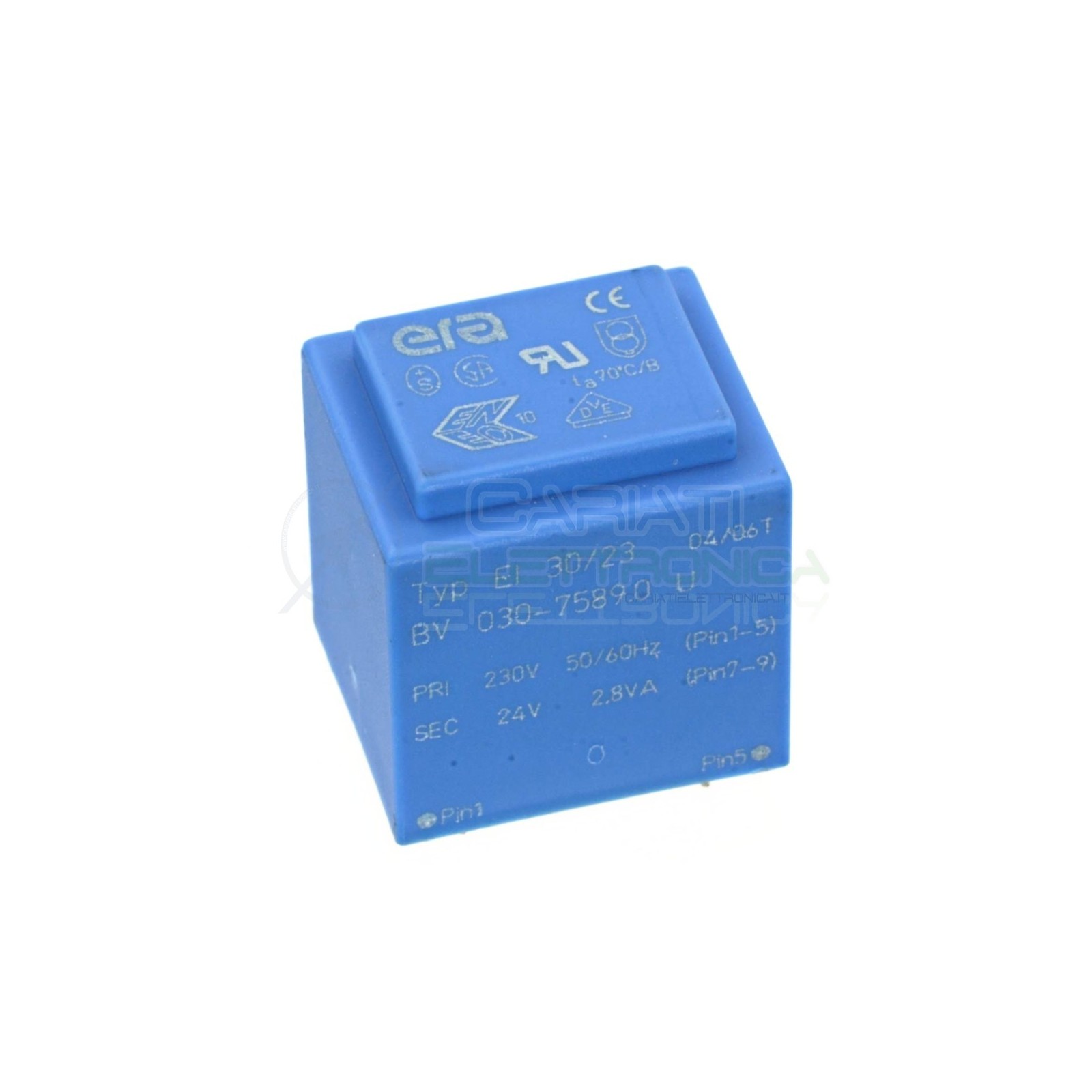 Trasformatore alimentatore incapsulato uscita 24V ac 2,8VA Ingresso 230V Ac Era