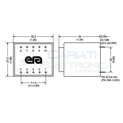 Trasformatore alimentatore incapsulato uscita 24V ac 2,8VA Ingresso 230V Ac Era