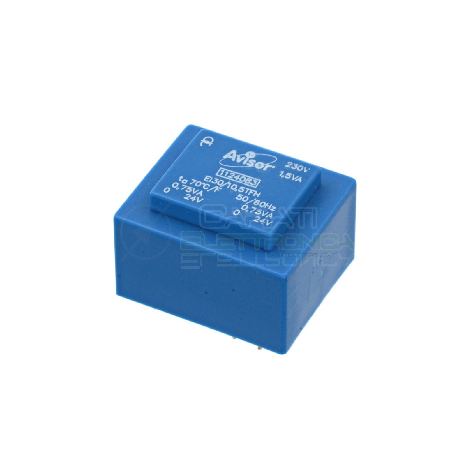 Trasformatore alimentatore incapsulato 1,5VA doppia uscita 2x 24V Ingresso 230V Ac Avisor