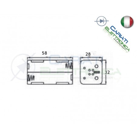 Porta Batterie PortaBatteria Per 4 Pile Pila AA con Attacco SnapComfortable Electronic