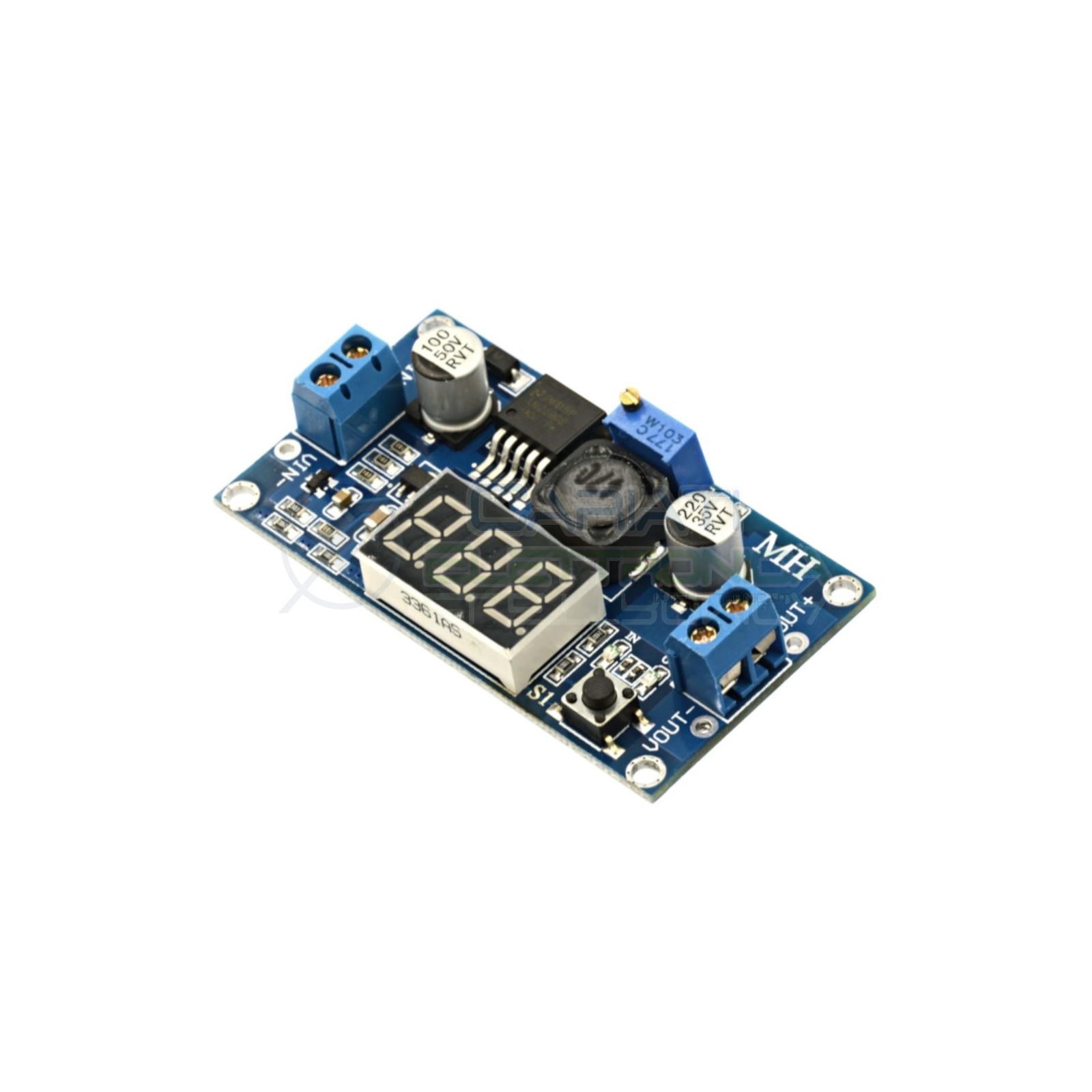 Convertitore regolabile STEP DOWN 3A DC DC LM2596S con VoltometroGenerico
