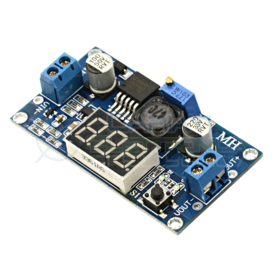 Convertitore regolabile STEP DOWN 3A DC DC LM2596S con VoltometroGenerico