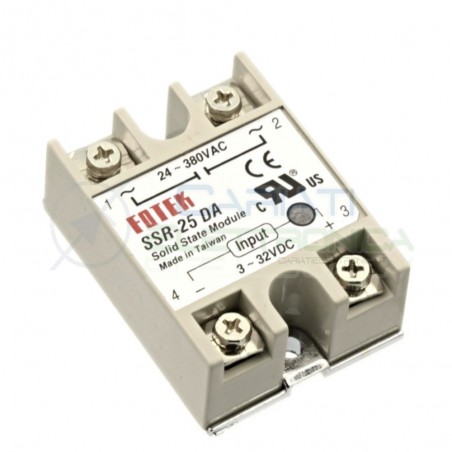 Relè Statico 25A 3-32Vdc 24-380Vac SSR-25 DA SSR-25DA Stato Solido RelayGenerico