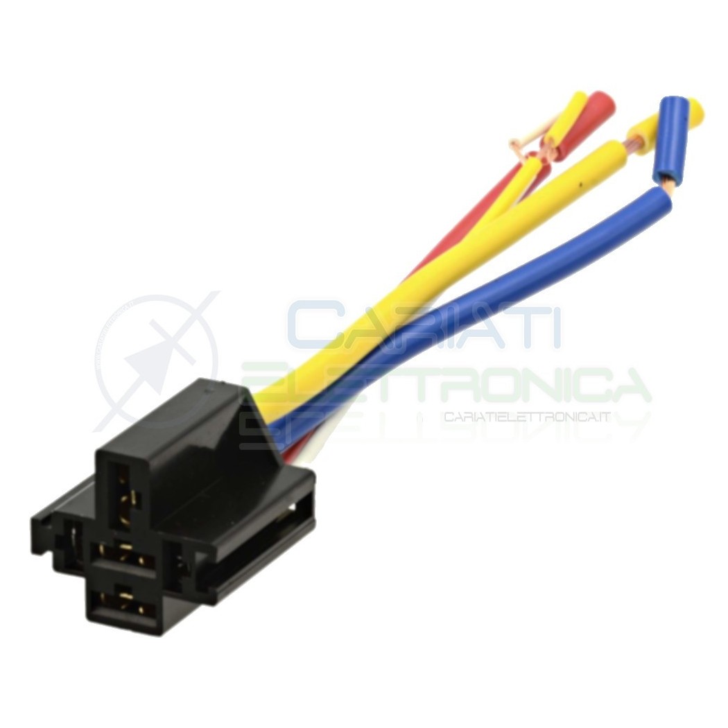 Zoccolo per relè relay 5 pin 80A Auto Camper lunghezza cavi 13cmGenerico