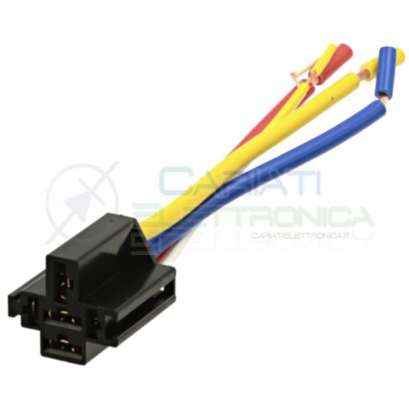 Zoccolo per relè relay 5 pin 80A Auto Camper lunghezza cavi 13cmGenerico